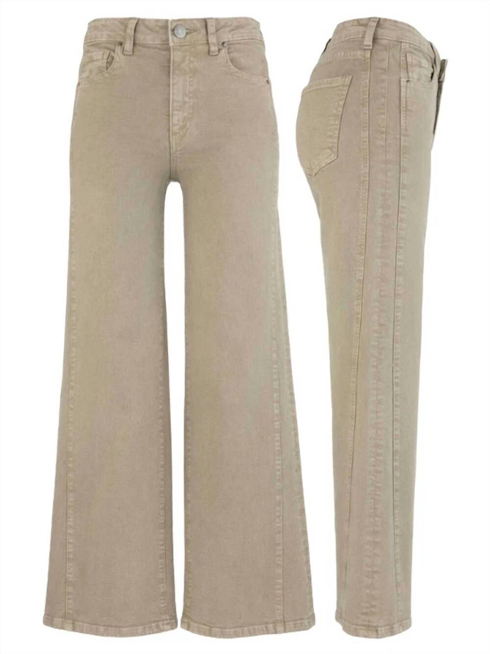 NEW KUT FROM THE KLOTH women's meg high rise wide leg side panel jean in milk te